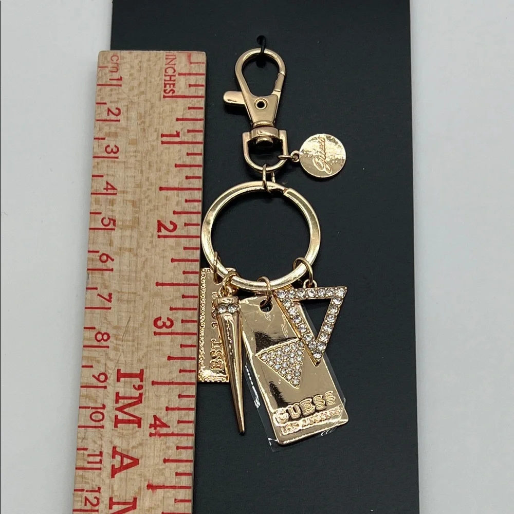 Guess Bag Charm Keychain NWT & Bonus Free preowned Guess Metal Hangtag